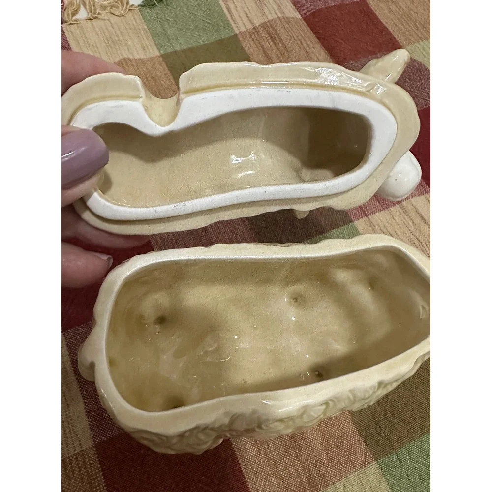 Otagiri Vintage Ceramic Sheep Jam Jar Lidded Sugar Bowl Japan Farmhouse Decor